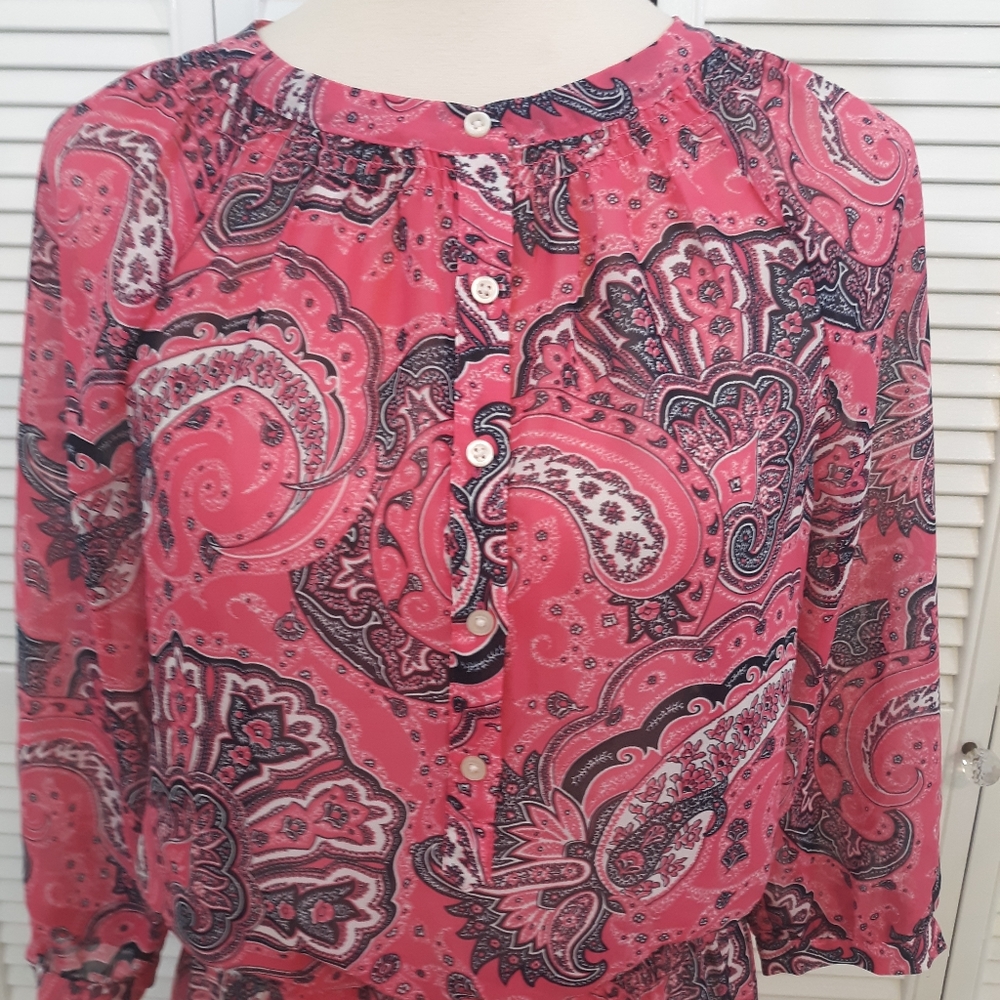 Ralph Lauren paisley semi sheer dress sz 2 *J - Picture 5 of 5